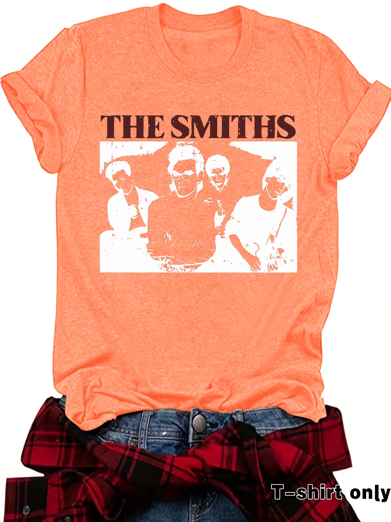 Short sleeved women's t-shirt with THE SMITHS pattern