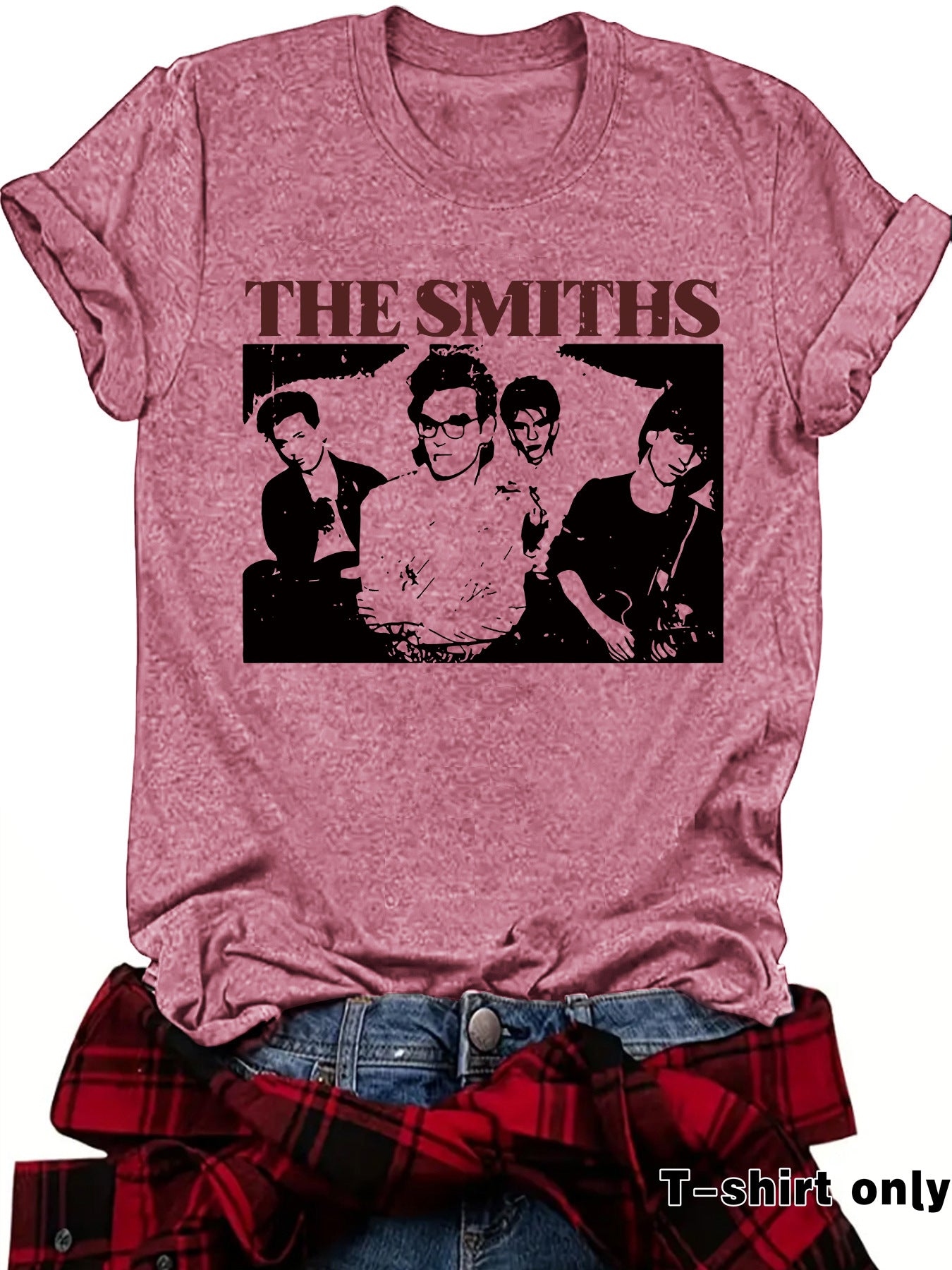 Short sleeved women's t-shirt with THE SMITHS pattern