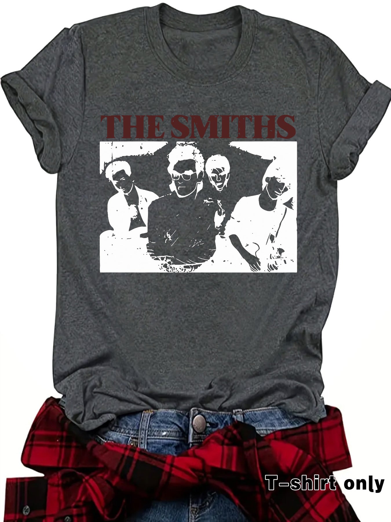 Short sleeved women's t-shirt with THE SMITHS pattern