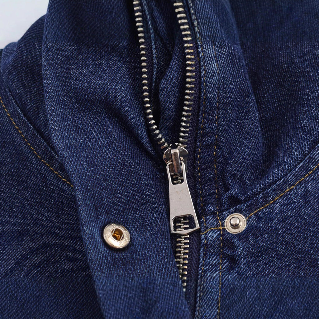 Casual stand collar long sleeved denim jacket for women