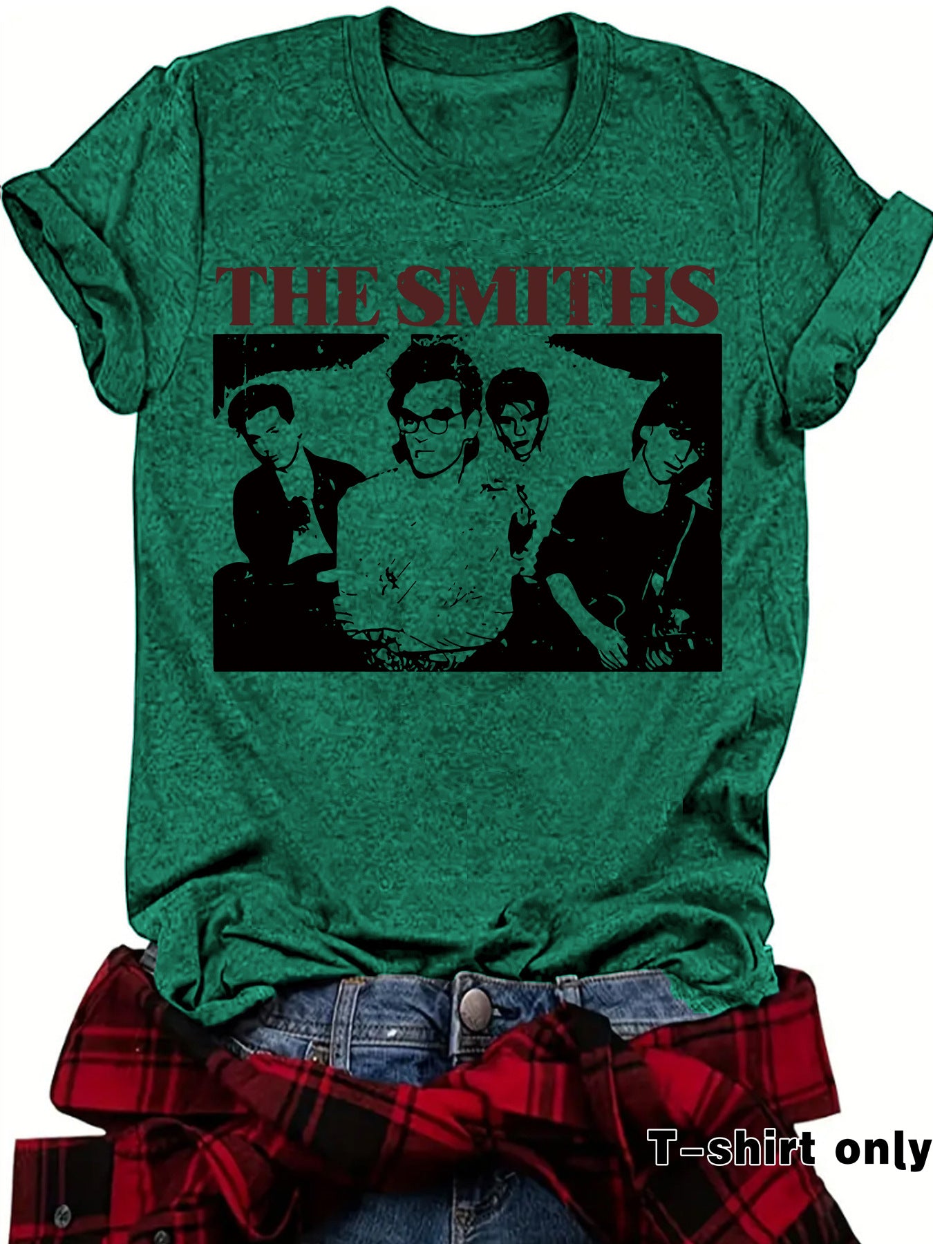 Short sleeved women's t-shirt with THE SMITHS pattern