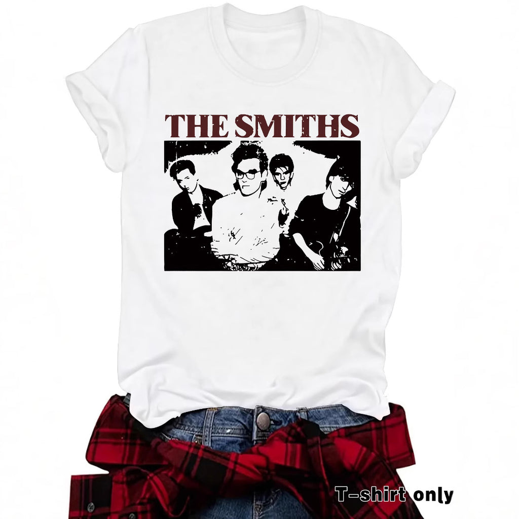 Short sleeved women's t-shirt with THE SMITHS pattern
