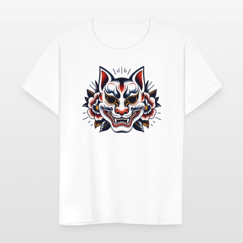 AI Japanese Kabuki Fox Mask Design