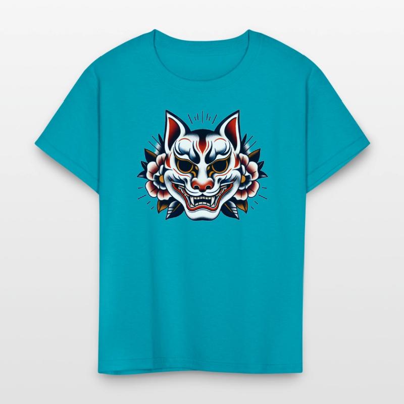 AI Japanese Kabuki Fox Mask Design