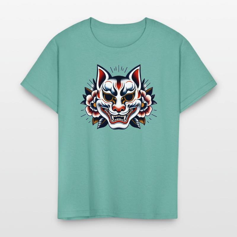 AI Japanese Kabuki Fox Mask Design