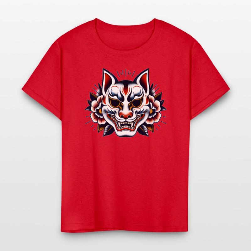 AI Japanese Kabuki Fox Mask Design