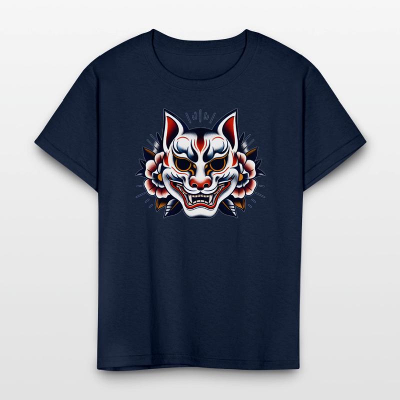 AI Japanese Kabuki Fox Mask Design
