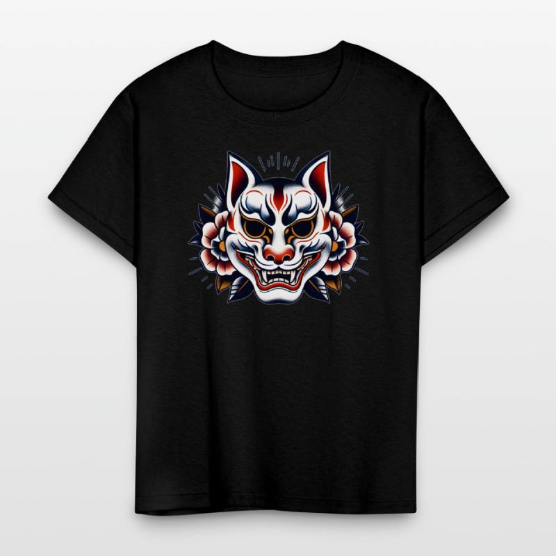AI Japanese Kabuki Fox Mask Design