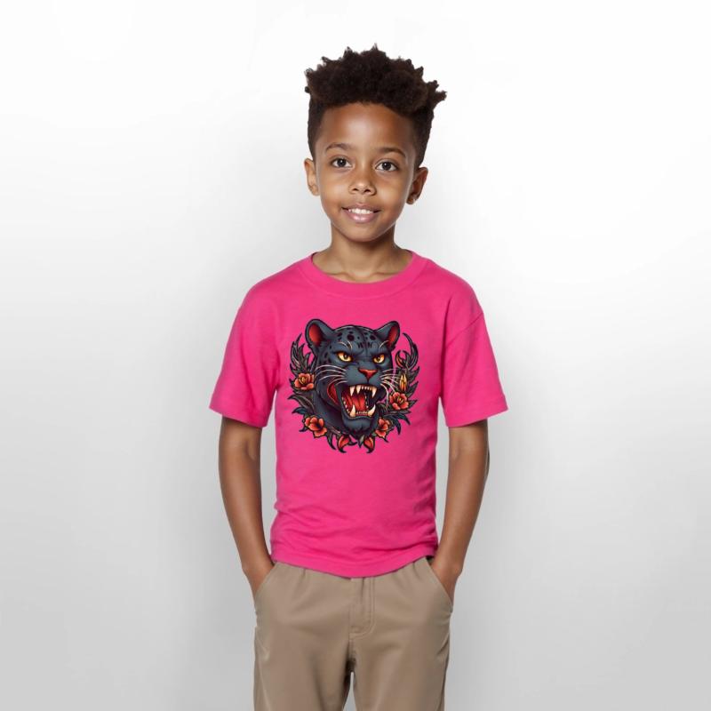 AI Modern Black Panther Head Tattoo Design