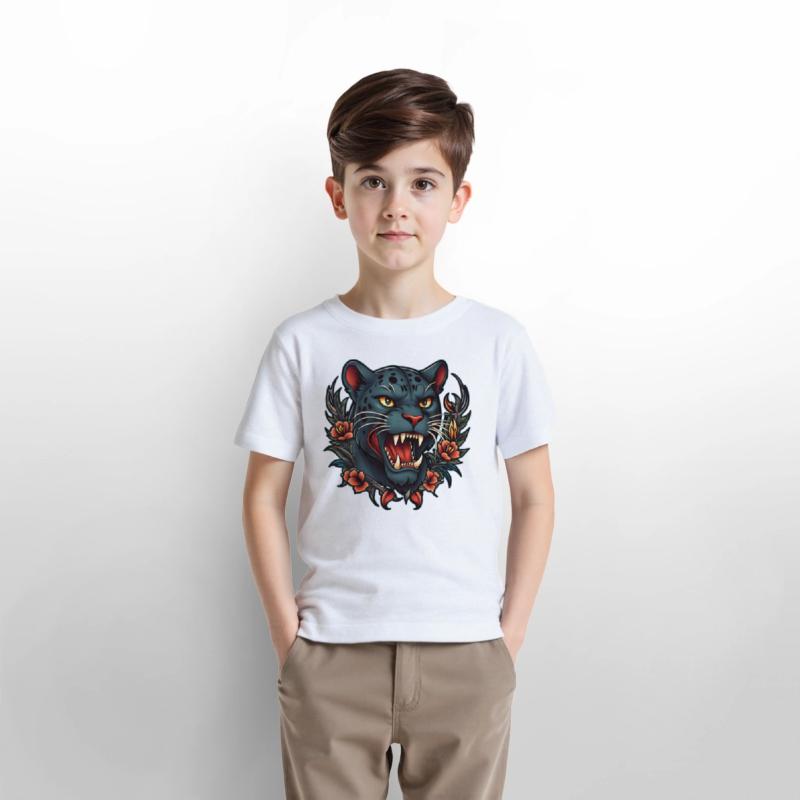 AI Modern Black Panther Head Tattoo Design