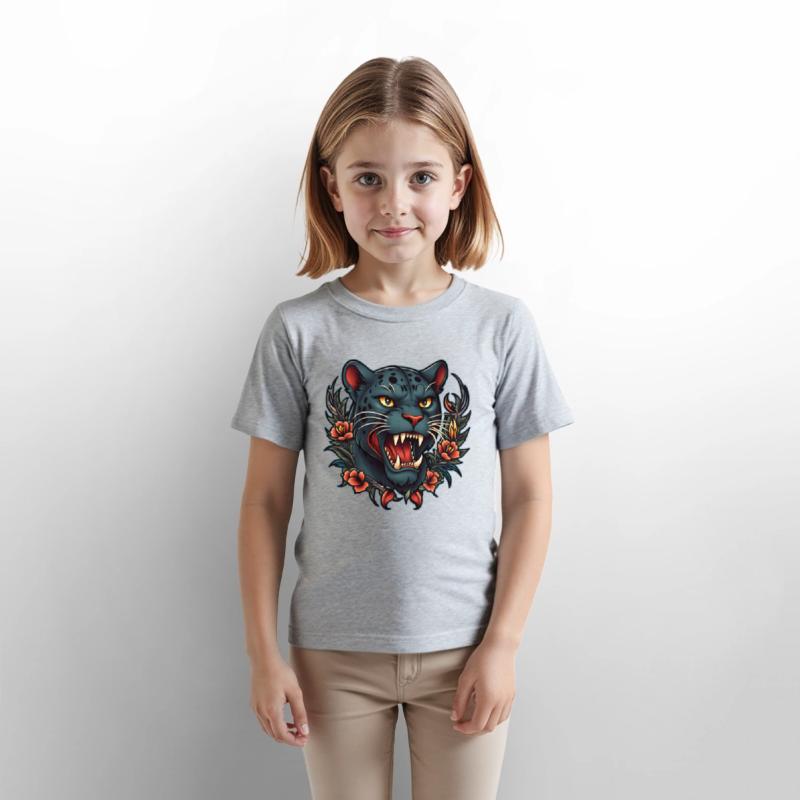 AI Modern Black Panther Head Tattoo Design