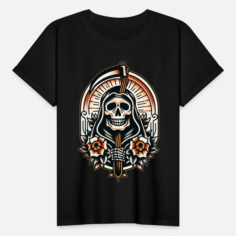 AI Traditional Skelaton Man Crazy Cool Kids Design