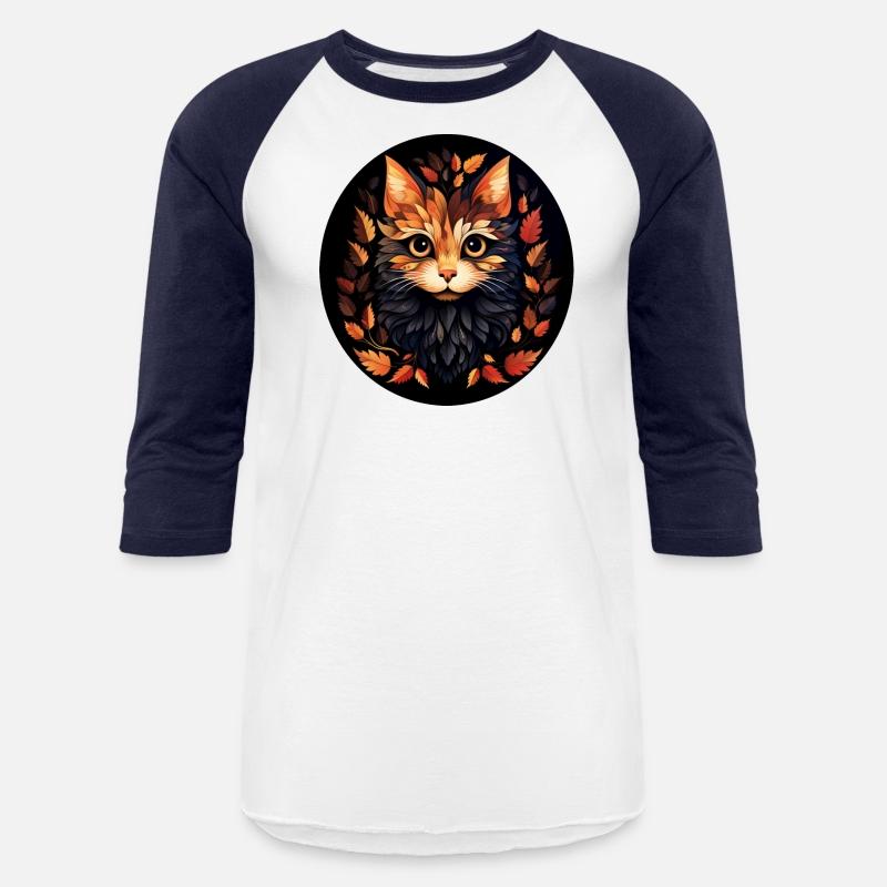 cute cat made of autumn leaves leaves