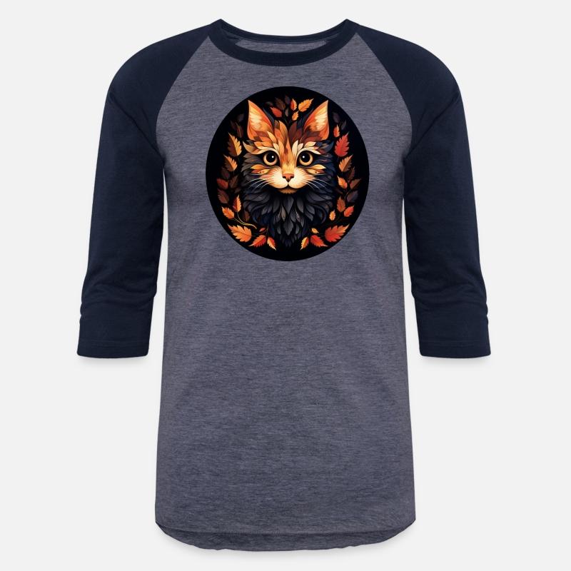 cute cat made of autumn leaves leaves