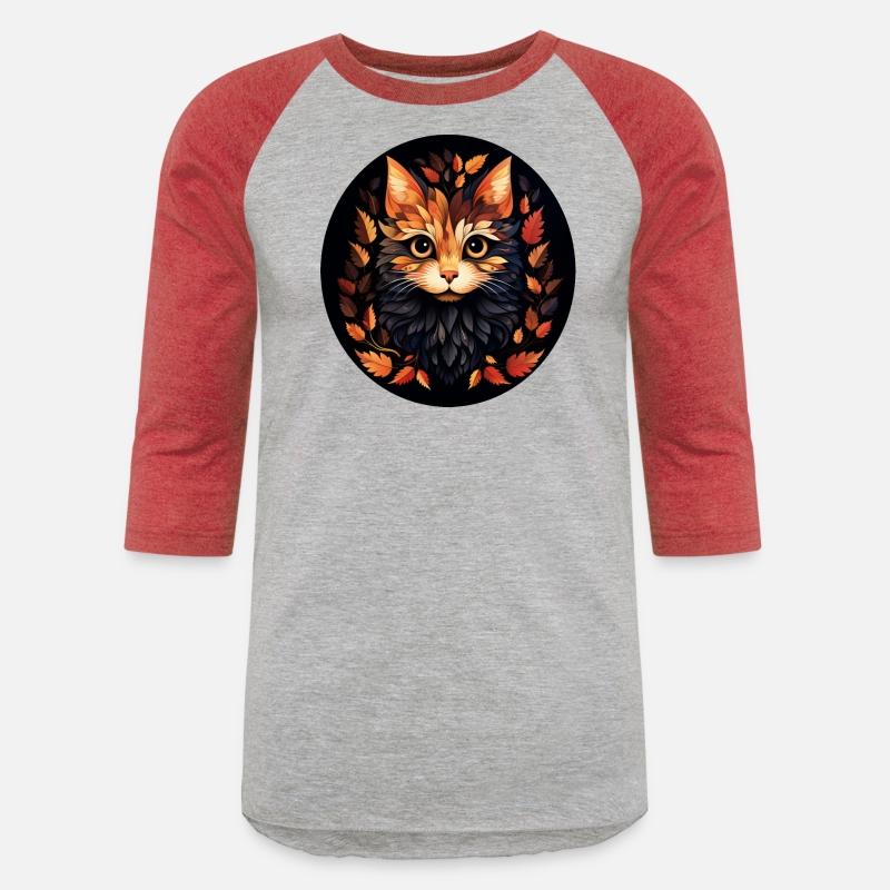 cute cat made of autumn leaves leaves