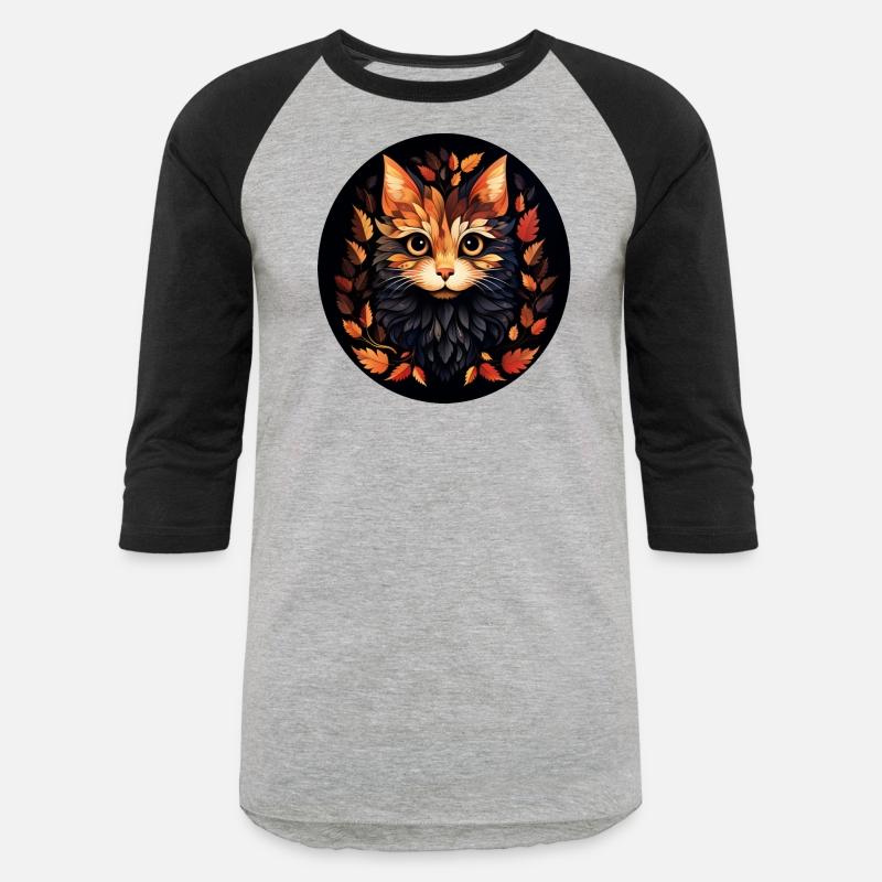 cute cat made of autumn leaves leaves