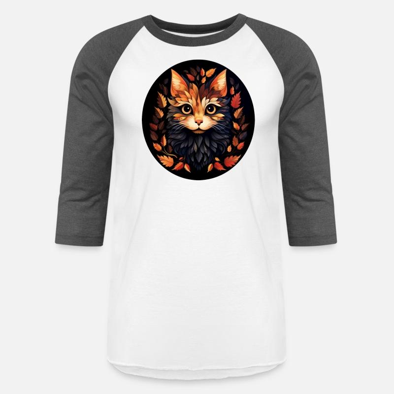 cute cat made of autumn leaves leaves