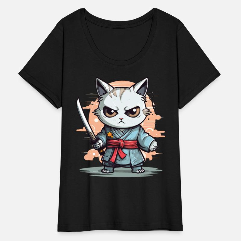 Cute Samurai Cat Kawaii Japanese Ronin Aesthetic A