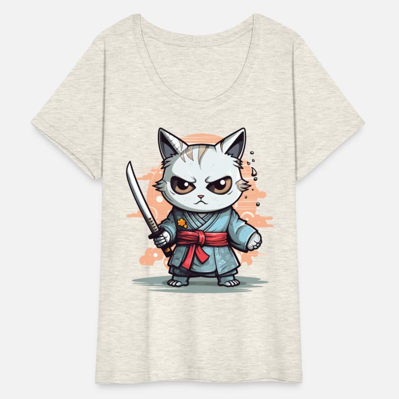 Cute Samurai Cat Kawaii Japanese Ronin Aesthetic A