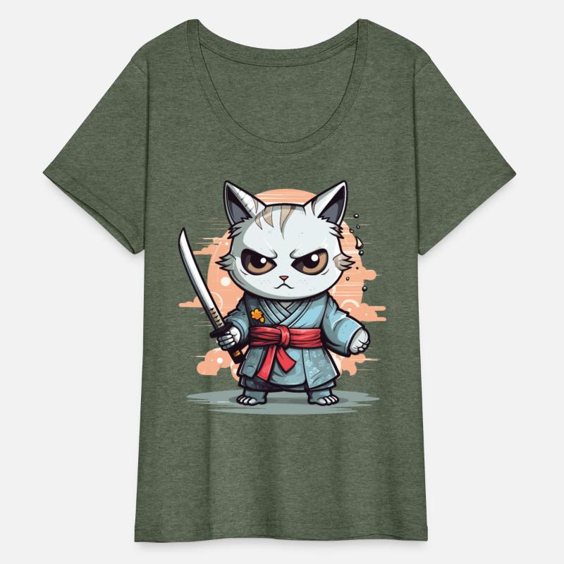 Cute Samurai Cat Kawaii Japanese Ronin Aesthetic A