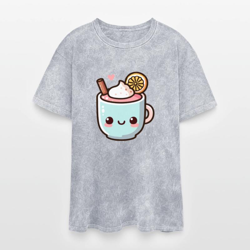 Cute Tea Mug Illustration with Whipped Cream