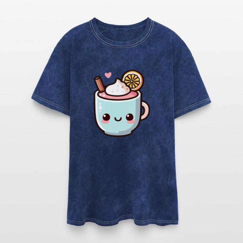 Cute Tea Mug Illustration with Whipped Cream