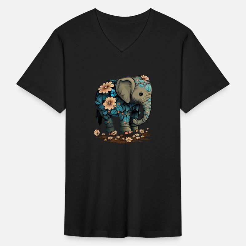 Elephant clothed in leaves and flowers