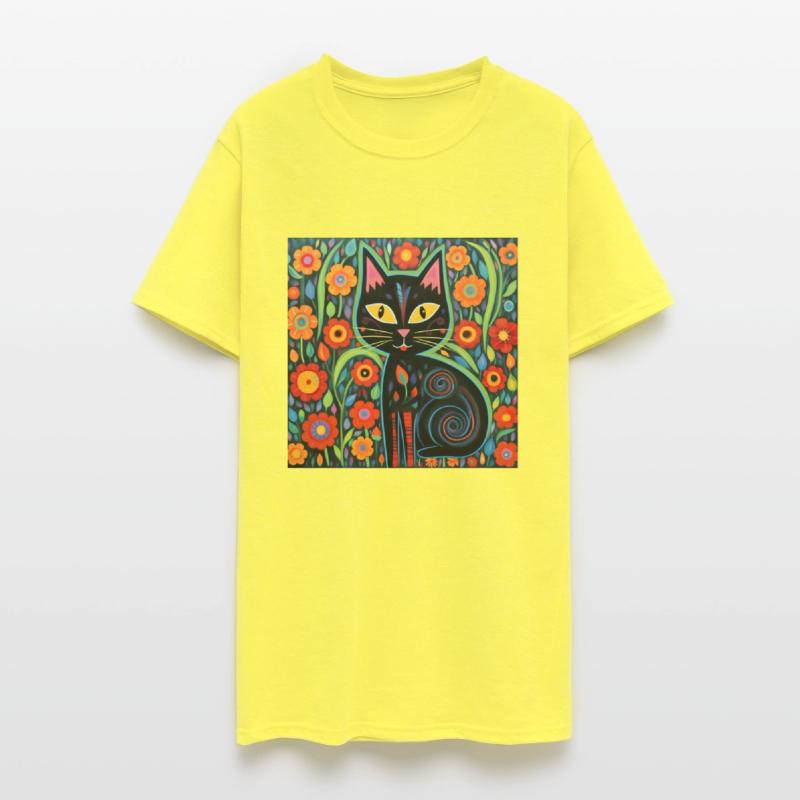 Folk Art Cat Floral