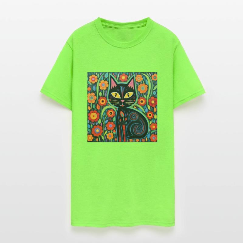 Folk Art Cat Floral