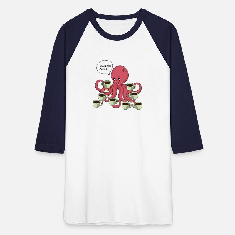 Funny octopus need more coffee cup