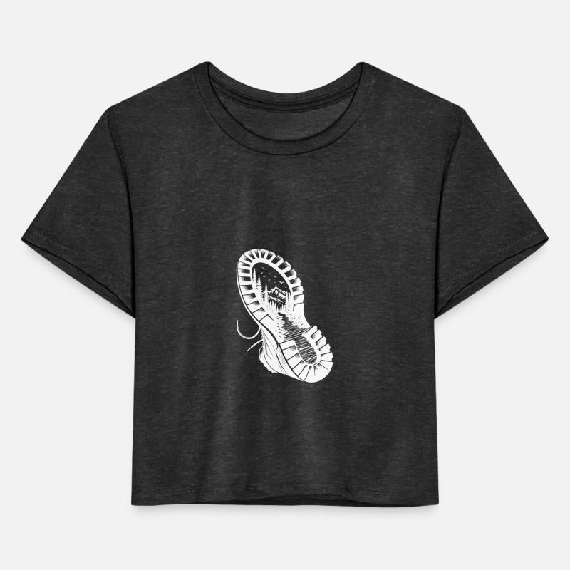 Hiking Boot With Nature Mountain Landscape Profile