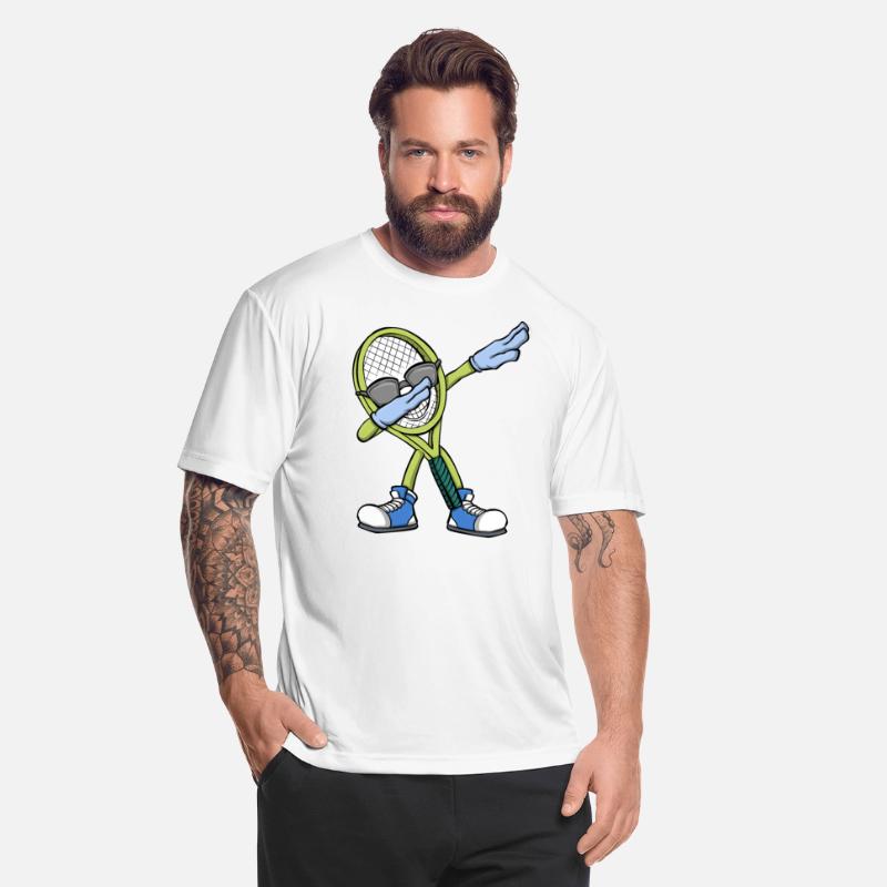 Tennis Player Dabbing Tennis Racket Tennis