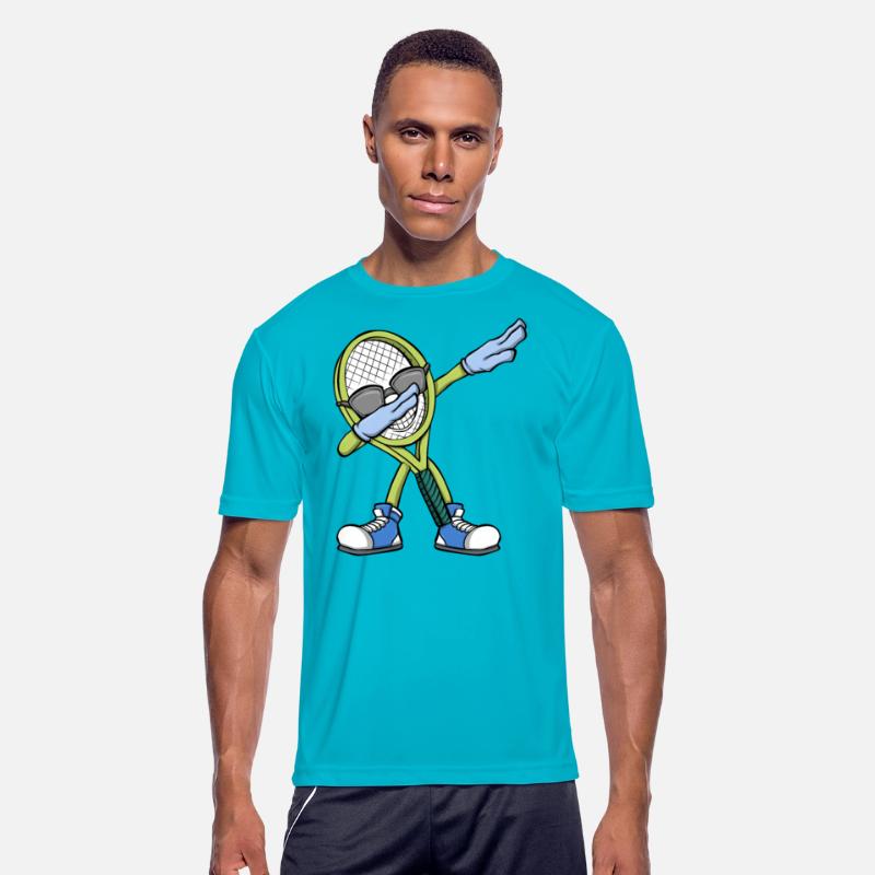 Tennis Player Dabbing Tennis Racket Tennis