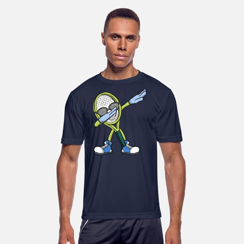 Tennis Player Dabbing Tennis Racket Tennis