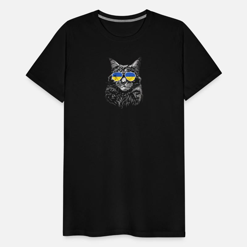 Ukraine cat Slava Ukraine sunglasses flag