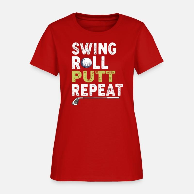 Vintage Golfer Shirt Swing Roll Putt Repeat Funny